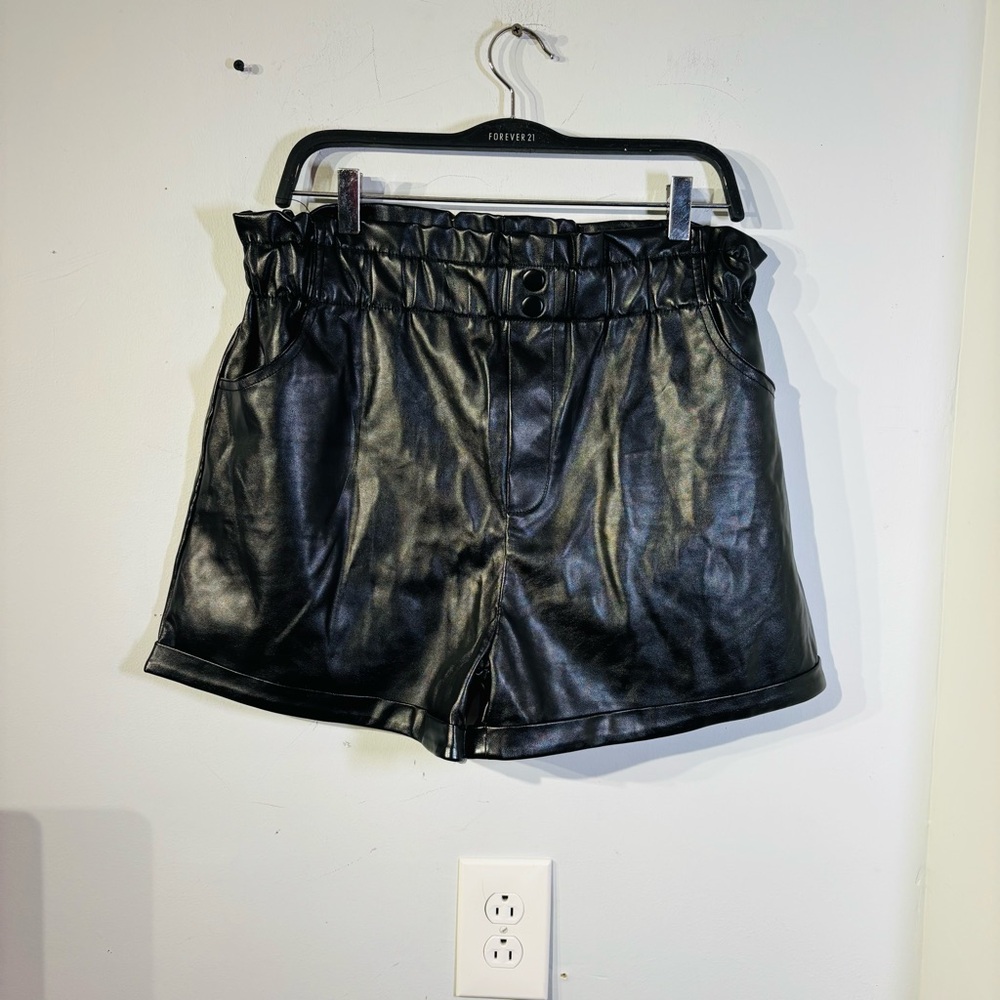 Shinestar Sexy Black Mini Shorts Skirt With Pockets Women's Size L